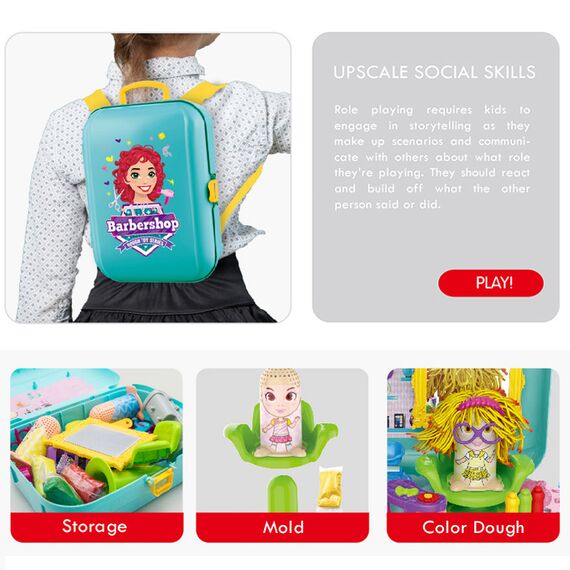 Little Story Role Play Beautician Make Up Box With Dough Backpack 30 Pcs, 4 image
