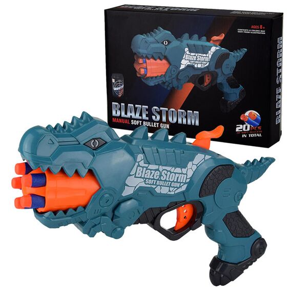 Little Story Kids Manual Dinosaur Bullet Gun 20 Soft Bullets, 5 image