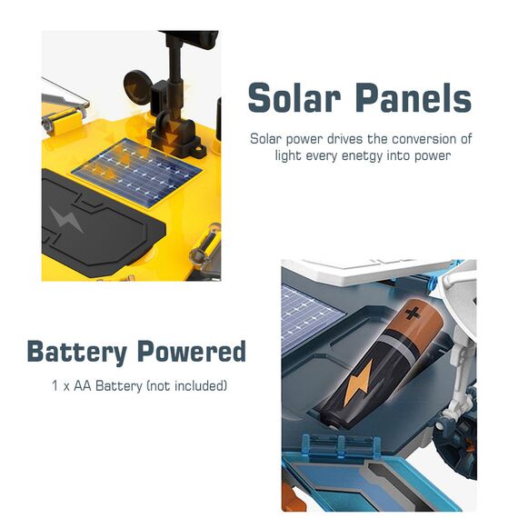 Little Story Diy Solar Mars Exploration Rover 46 Pcs Stem Series Blue, Color: yellow, 11 image