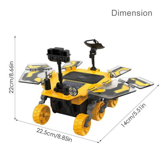 Little Story Diy Solar Mars Exploration Rover 46 Pcs Stem Series Blue, Color: yellow, 13 image