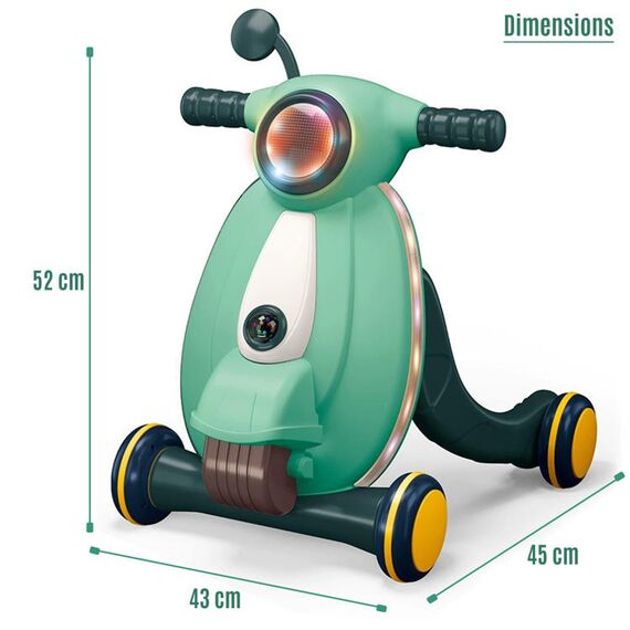 Little Story Multifunctional Baby Walker With Light & Music Green, Color: Green, 4 image