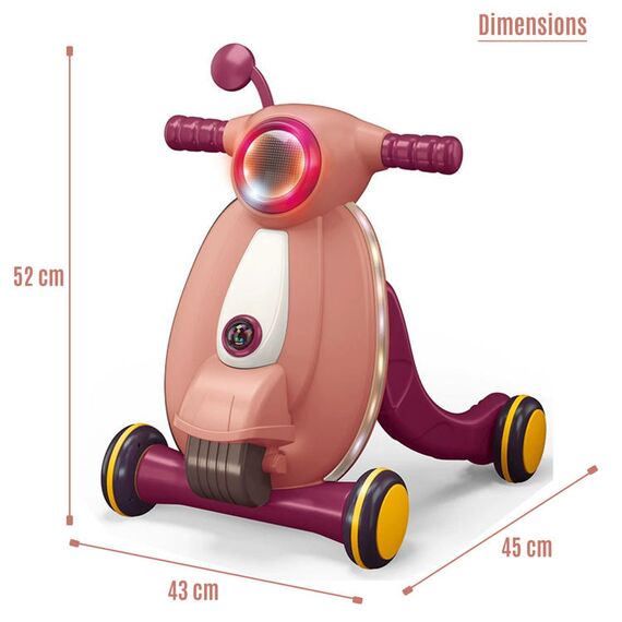 Little Story Multifunctional Baby Walker With Light & Music Green, Color: pink, 4 image