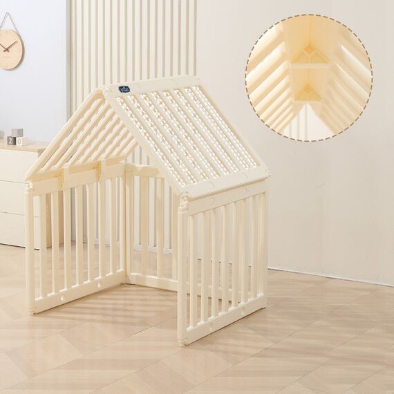 Little Story Portable Playpen With Bookshelf, Toy Storage And Play House, 22 image
