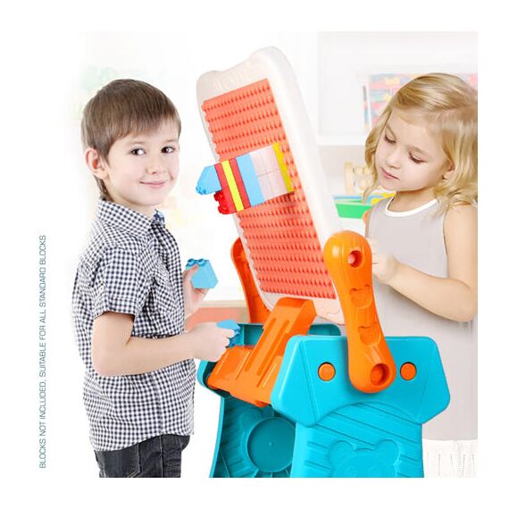 Little Story Double Sided 2In1 Blocks Table And Magnetic Learning Board Set With Chair 3+ Years - Multicolor, 3 image