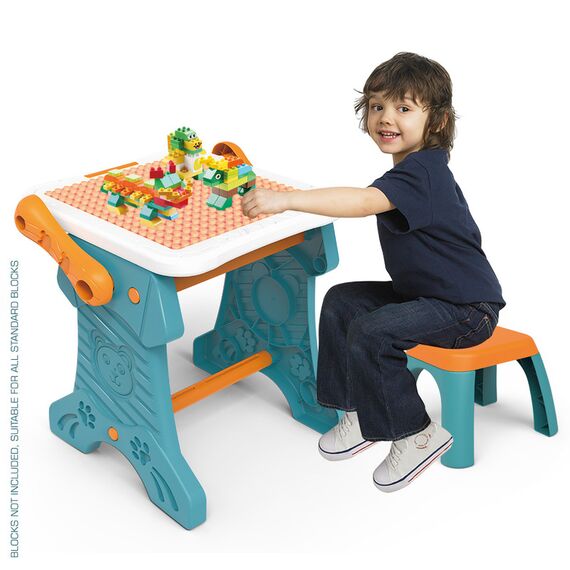 Little Story Double Sided 2In1 Blocks Table And Magnetic Learning Board Set With Chair 3+ Years - Multicolor, 5 image