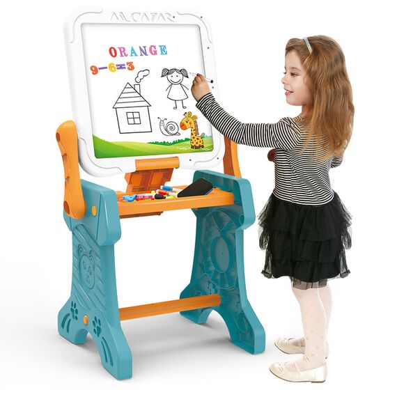 Little Story Double Sided 2In1 Blocks Table And Magnetic Learning Board Set With Chair 3+ Years - Multicolor, 13 image