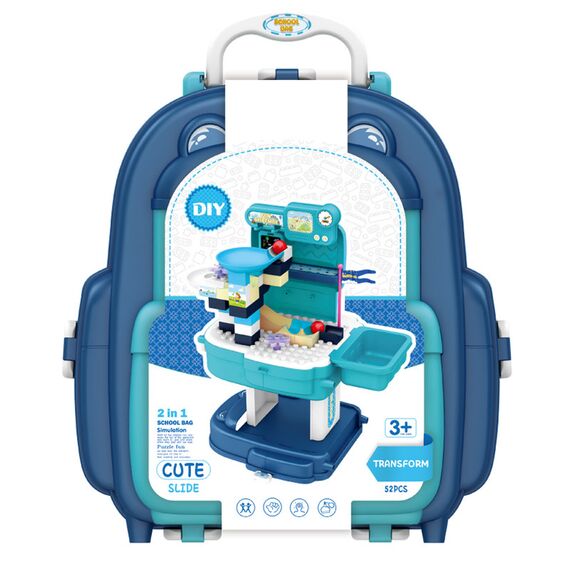 Little Story Role Play Theme Park With Slide 52 Pieces 2 In 1 School Bag Set 3+ Years, 3 image