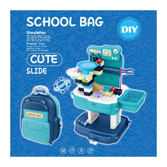 Little Story Role Play Theme Park With Slide 52 Pieces 2 In 1 School Bag Set 3+ Years, 4 image