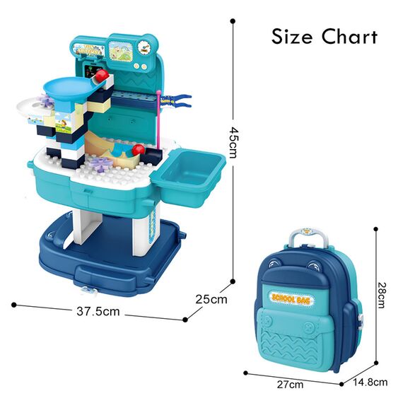 Little Story Role Play Theme Park With Slide 52 Pieces 2 In 1 School Bag Set 3+ Years, 7 image