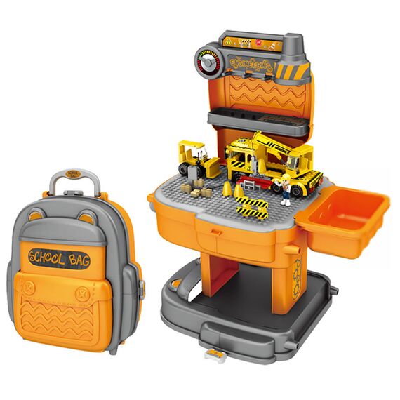 Little Story Role Play Construction Site With Jcb Truck 239 Pieces 2 In 1 School Bag Set 3+ Years, 2 image