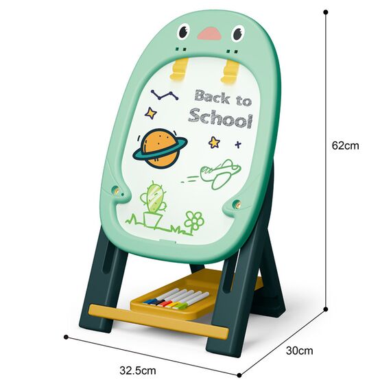 Little Story Artist Penguin Double Sided Magnetic Drawing Board (46 Pcs) With 2 Board Games - Green, 7 image