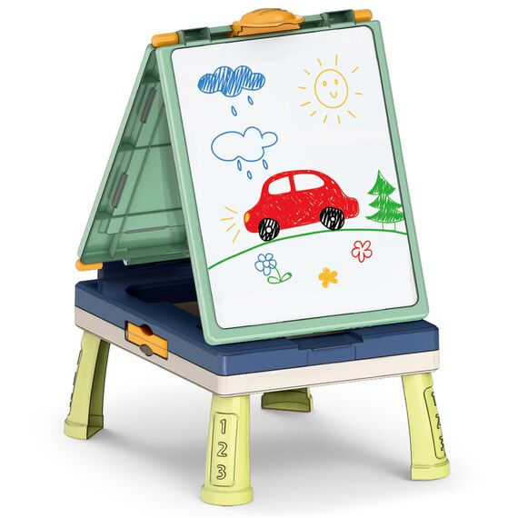 Little Story Artist Double Sided Handbag Drawing Board 31 Pcs With Board Games Green 3+ Years, 3 image