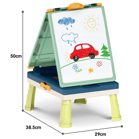 Little Story Artist Double Sided Handbag Drawing Board 31 Pcs With Board Games Green 3+ Years, 6 image