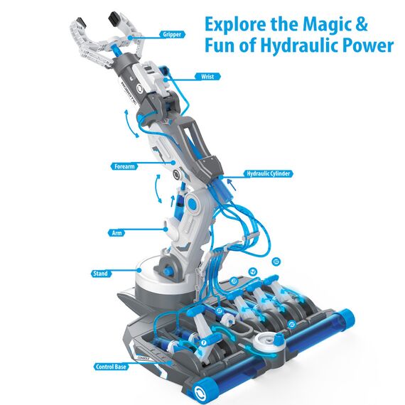 Little Story Diy Hydraulic 3In1 Mechanical Robotic Arm Toy 220 Pieces Stem Series 8+ Years - Grey, 6 image