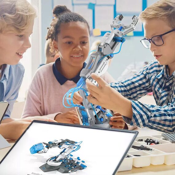 Little Story Diy Hydraulic 3In1 Mechanical Robotic Arm Toy 220 Pieces Stem Series 8+ Years - Grey, 15 image