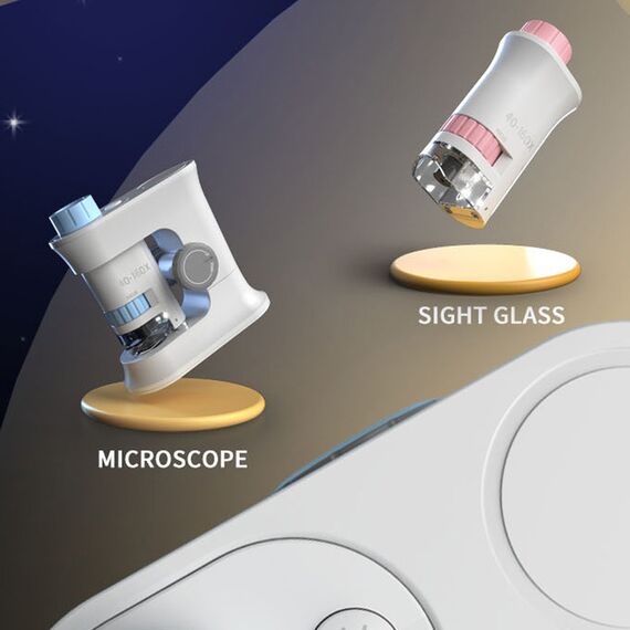 Little Story Scientific Portable Optical Microscope Toy (40-160X Zoom), Stem Series - Blue, 9 image