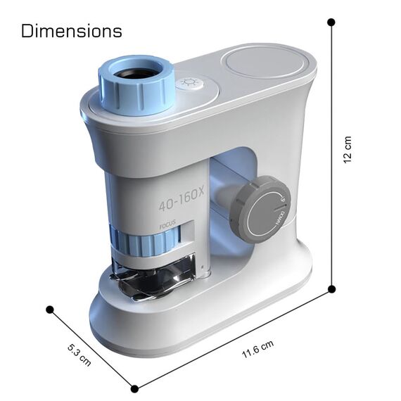 Little Story Scientific Portable Optical Microscope Toy (40-160X Zoom), Stem Series - Blue, 11 image