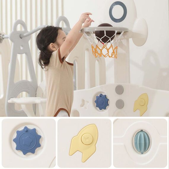 Little Story Portable Playpen With Basketball Hoop, 6 image