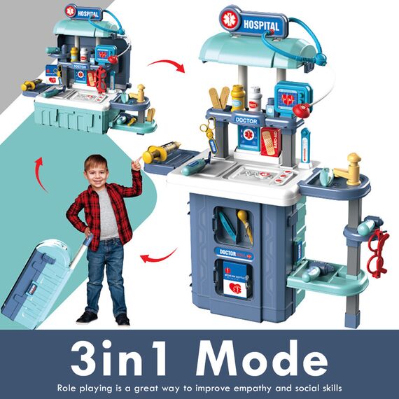 Little Story Role Play Doctor Hospital Luggage Case 38 Pieces 3 In 1 Mode With Light And Sound 3+ Years, 2 image