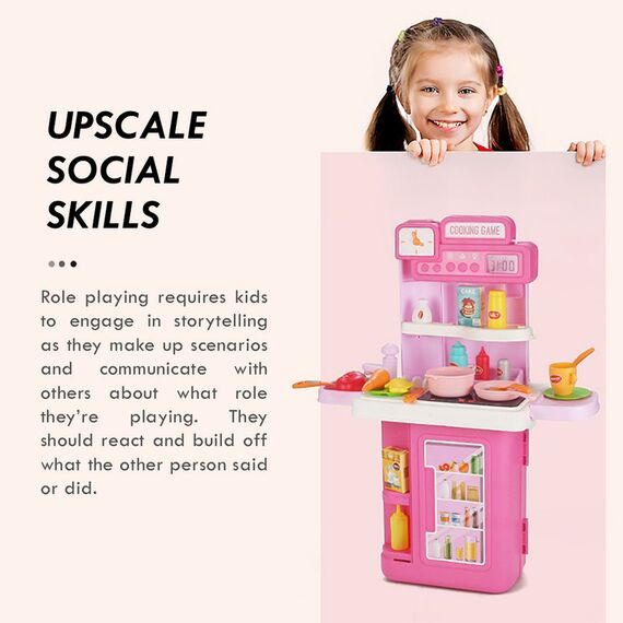 Little Story Role Play Chef Kitchen Restaurant Luggage Case 41 Pieces 4 In 1 Mode With Light And Sound 3+ Years, 3 image