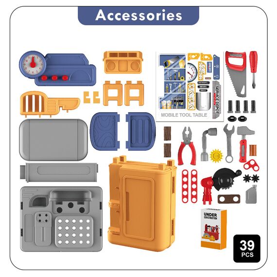 Little Story Role Play Mechanic Tools Table Luggage Case 39 Pieces 4 In 1 Mode 3+ Years, 4 image