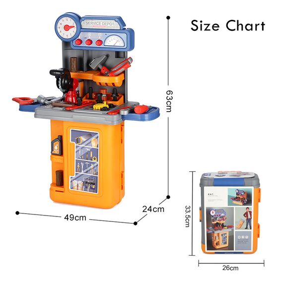 Little Story Role Play Mechanic Tools Table Luggage Case 39 Pieces 4 In 1 Mode 3+ Years, 5 image