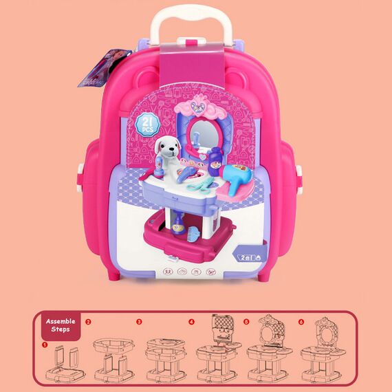 Little Story Role Play Animal Care Pet House Toy Set School Bag 21 Pcs Purple 3+ Years, 3 image