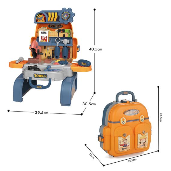 Little Story Role Play Mechanic / Tools Station Toy Set School Bag (23 Pcs) - Yellow, 3-In-1 Mode, 7 image