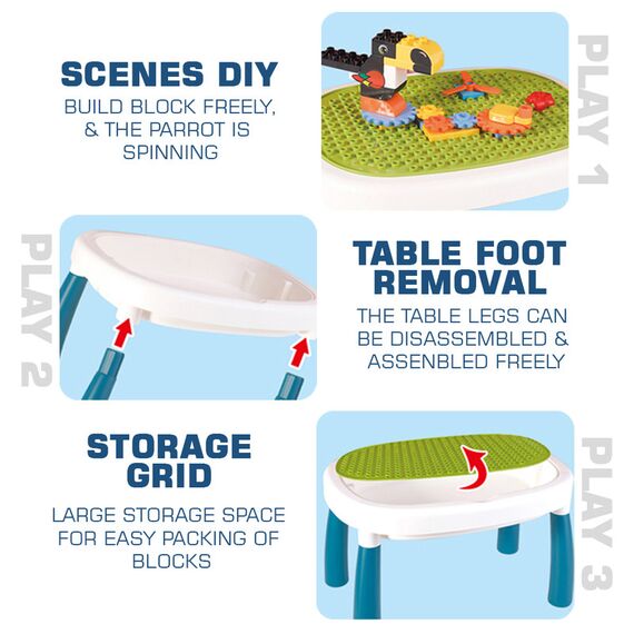 Little Story Diy Spinning Puzzle Building Blocks Set With Stool 35 Pieces 3+ Years, 4 image