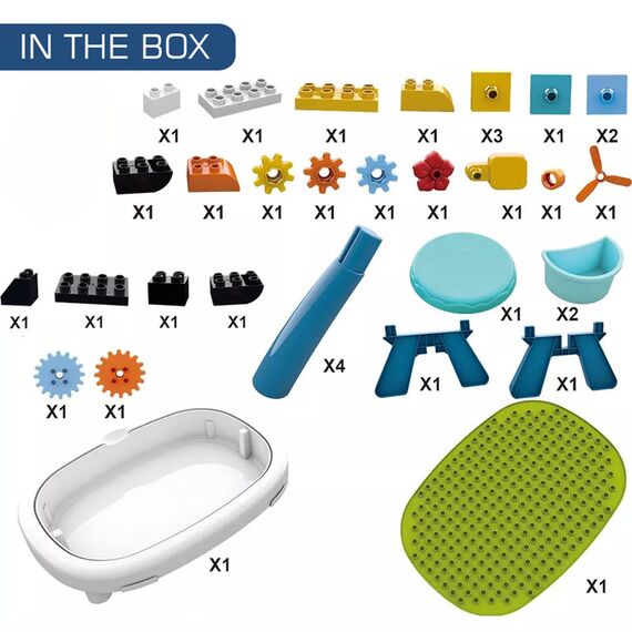 Little Story Diy Spinning Puzzle Building Blocks Set With Stool 35 Pieces 3+ Years, 5 image