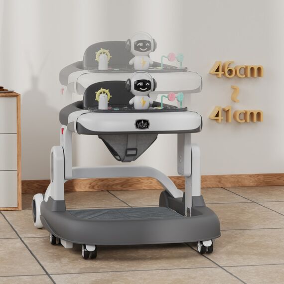 Little Story Adjustable Baby Walker Foldable Lightweight Design With Interactive Toys 6–18 Months En1273-2020 Certified, 13 image