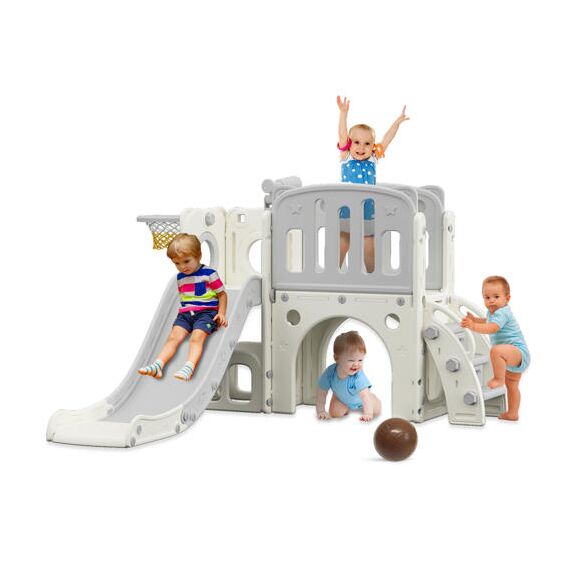 Little Story Play House With Activity Slide, Basketball Ring, Ball And Toy Storage, 2 image
