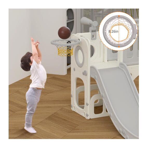 Little Story Play House With Activity Slide, Basketball Ring, Ball And Toy Storage, 4 image