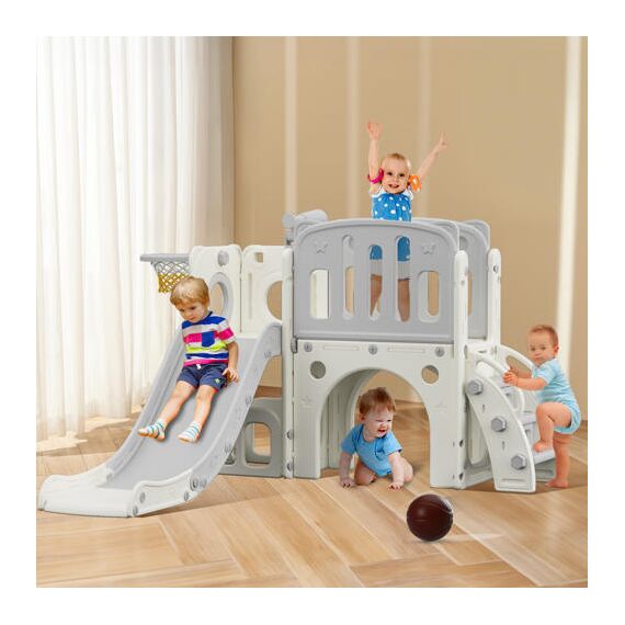 Little Story Play House With Activity Slide, Basketball Ring, Ball And Toy Storage, 9 image