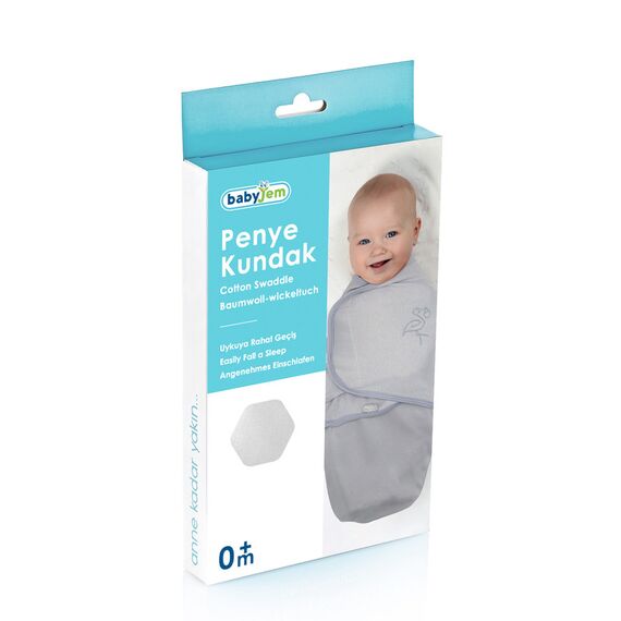 Babyjem Baby Cotton Swaddle 0-4 Months, Color: Grey, 2 image