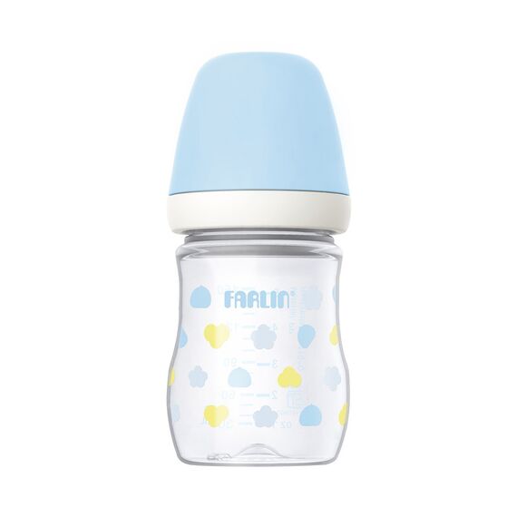 Farlin Grow With Colors PP Wide Neck Bottle Feeding 150ml 0M+, Color: Blue