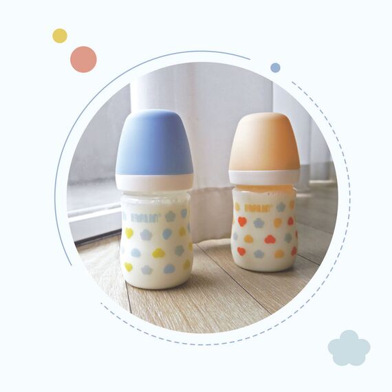Farlin Grow With Colors PP Wide Neck Bottle Feeding 150ml 0M+, Color: Blue, 8 image