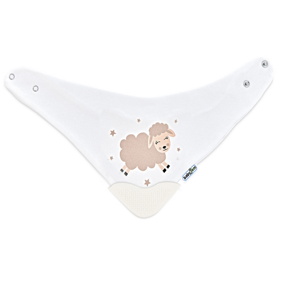Babyjem Triangle Bib with Teether 0+ Months - White