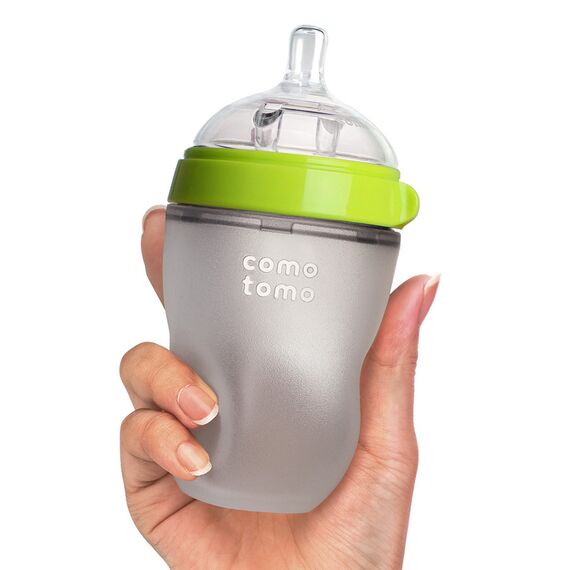 Comotomo Natural Feel Baby Feeding Bottle 250 ml, Color: Green, 2 image