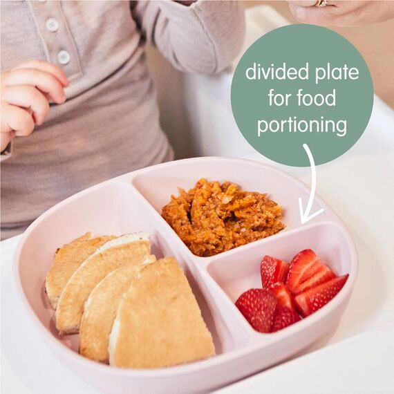 b.box Silicone Suction Plate with Lid , Color: Blush, 4 image