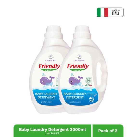 Friendly Organic Baby Laundry Detergent 2L Pack of 2 Lavender - White