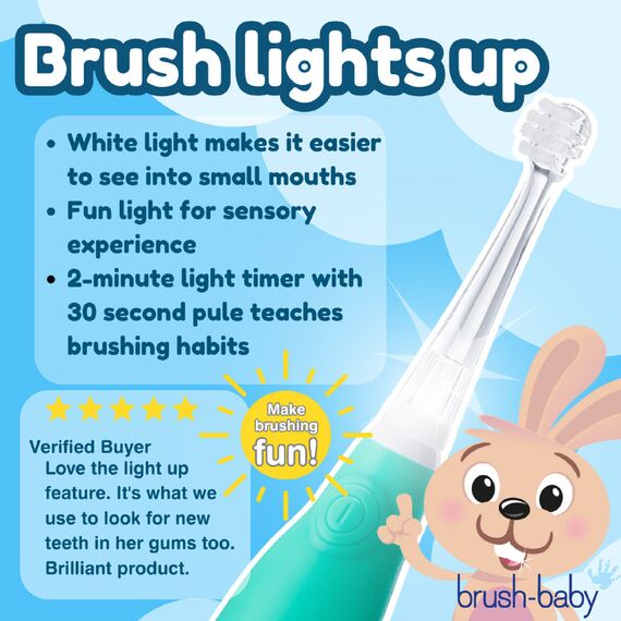 Brush-Baby BabySonic Electric Toothbrush 0–3 Years, Color: Teal, 5 image