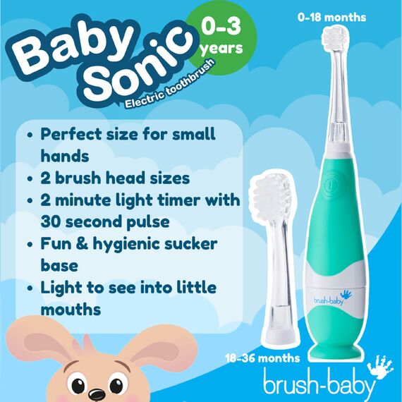 Brush-Baby BabySonic Electric Toothbrush 0–3 Years, Color: Teal, 7 image