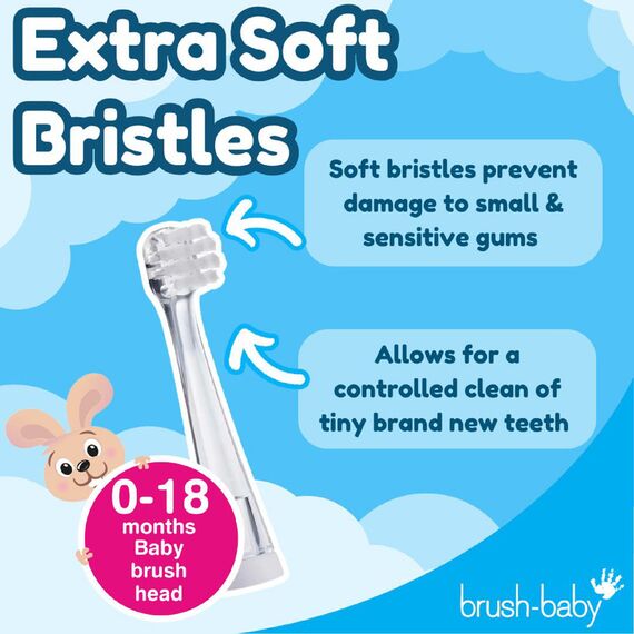 Brush-Baby BabySonic Electric Toothbrush Replacement Brush Heads Pack of 2 for 0–18 Months, 4 image