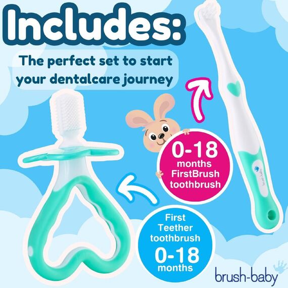 Brush-Baby FirstBrush & First Teether Set for Babies 0–18 Months, 3 image
