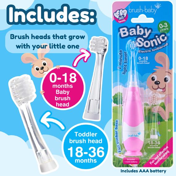 Brush-Baby BabySonic Electric Toothbrush 0–3 Years, Color: pink, 3 image