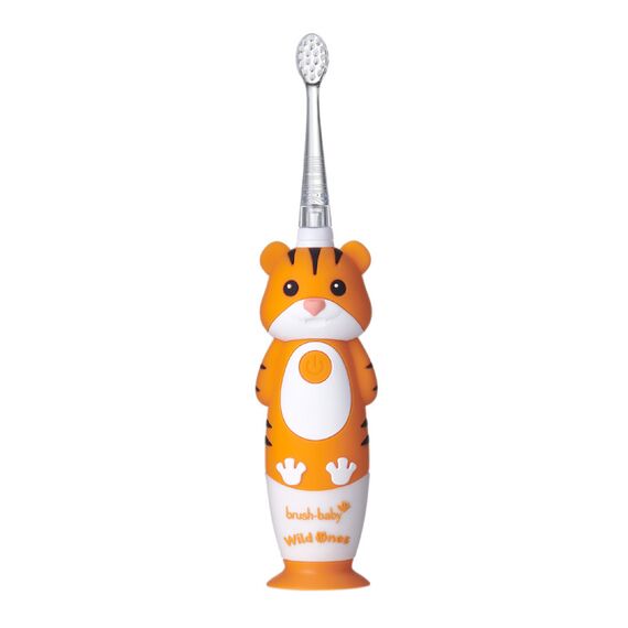 Brush-Baby WildOnes Rechargeable Electric Toothbrush for Kids 0–10 Years, Color: Orange