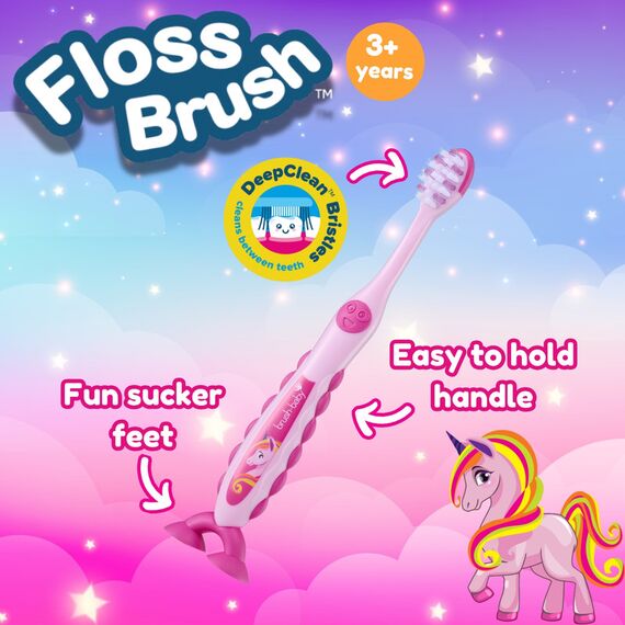 Brush-Baby FlossBrush Toothbrush for Kids 3–6 Years - Multicolor, 9 image