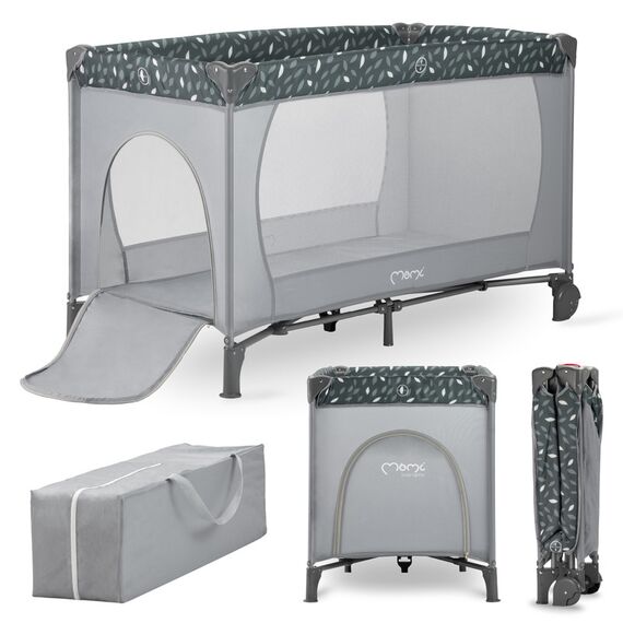 MoMi Belove Travel Crib, Color: Grey, 4 image