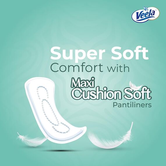 Veela Cushion Soft Pantiliners Ultra-Soft Breathable Leak-Proof Daily Feminine Hygiene Protection Long 25 Count, 3 image